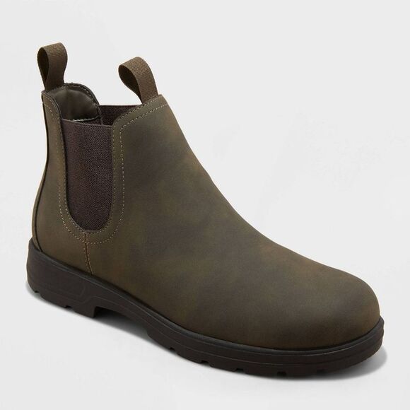 Goodfellow & Co Other - Men's Huxley Chelsea Boots - Brown 7: Faux Leather Pull-On Cushioned Insole